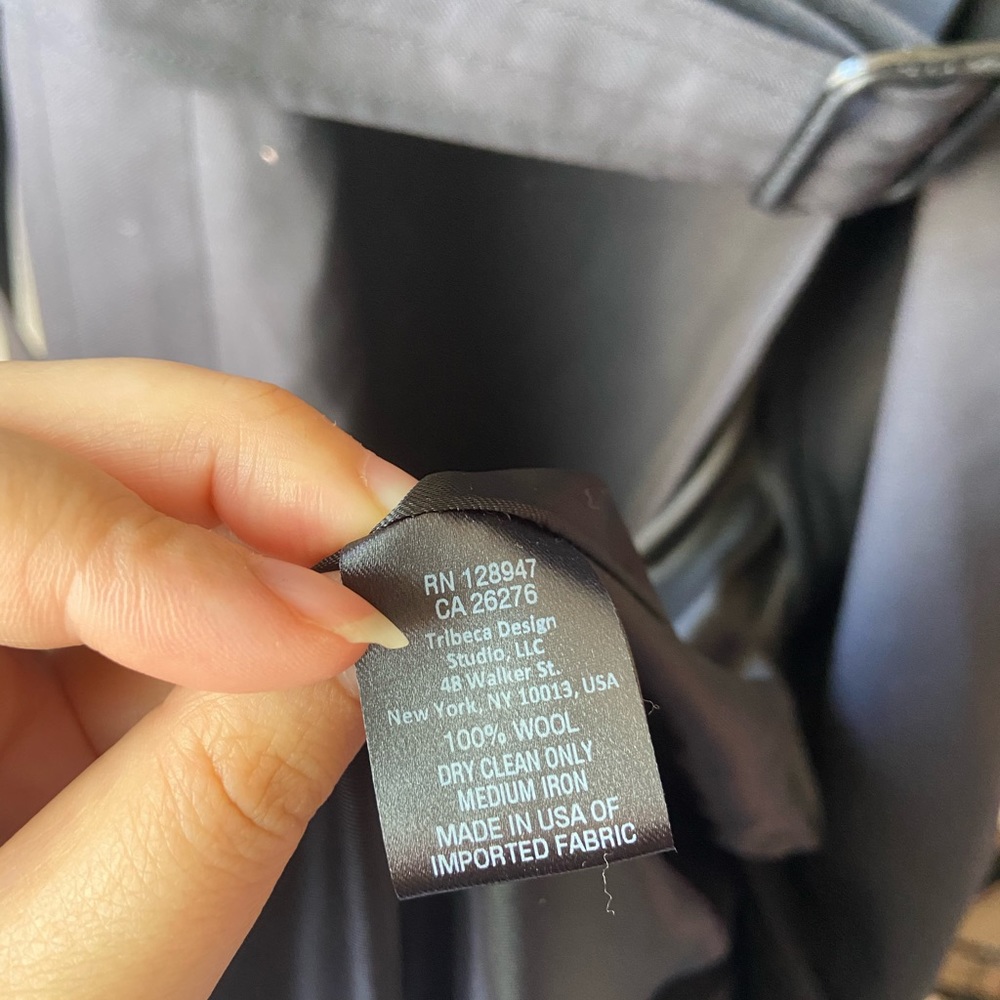 Nili Lotan matland frayed wool black trench coat - Picture 12 of 16